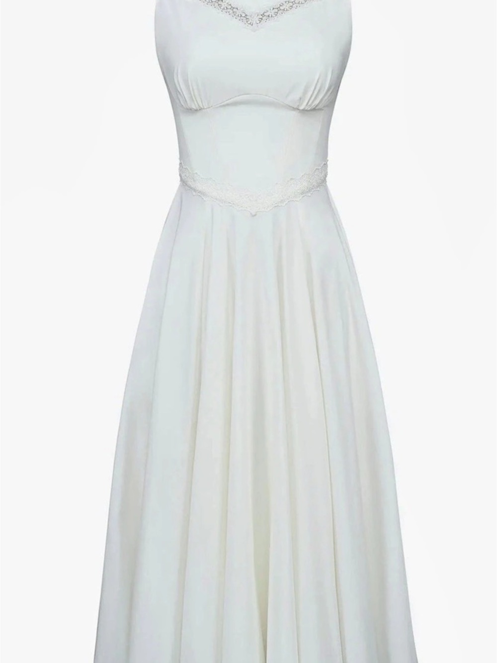 House of CB Scarlett Lace Trim Stretch Cotton Midi Cocktail Dress